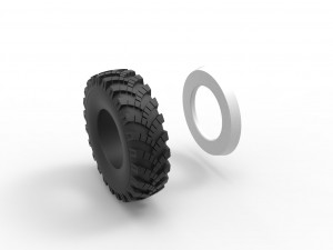 Military Ural Whitewall tire OI-25 Scale 1 to 25 3D-Druckmodell