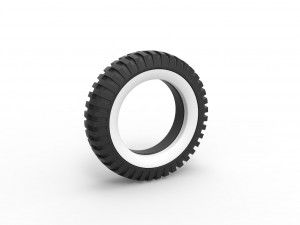 Military Whitewall tire Scale 1 to 25 Model do druku 3D