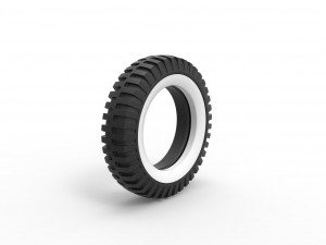 Military Whitewall tire Scale 1 to 25 Model Cetak 3D