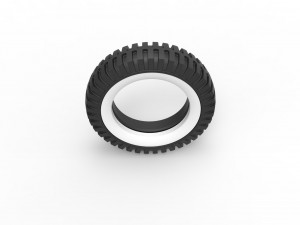 Military Whitewall tire Scale 1 to 25 Model Cetak 3D
