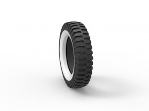 Military Whitewall tire Scale 1 to 25 Model Cetak 3D