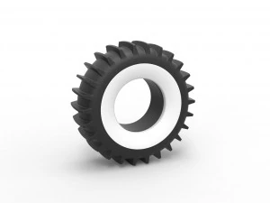 Pneumatico Sherp a fascia bianca 1 Scala da 1 a 25 Modello di stampa 3D