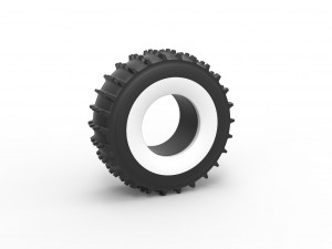SHERP whitewall tire 2 Scale 1 to 25 3D-printmodel