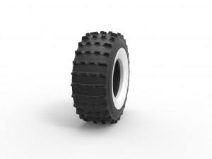 SHERP whitewall tire 2 Scale 1 to 25 3D Print Model