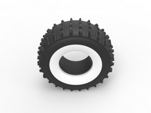 SHERP whitewall tire 2 Scale 1 to 25 3D Print Model