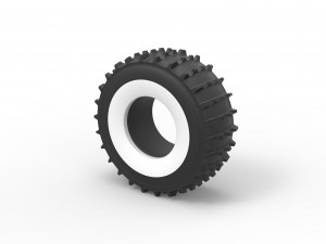 SHERP whitewall tire 2 Scale 1 to 25 3D Print Model