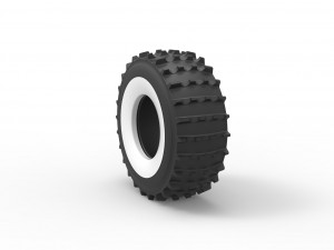 SHERP whitewall tire 2 Scale 1 to 25 3D Print Model