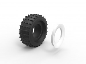 SHERP whitewall tire 2 Scale 1 to 25 3D Print Model