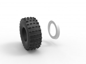SHERP whitewall tire 2 Scale 1 to 25 3D Print Model