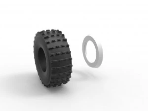 SHERP whitewall tire 2 Scale 1 to 25 3D Print Model