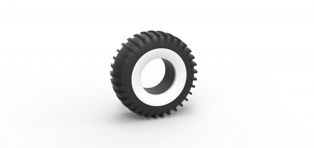 Whitewall Trom tire Scale 1 to 25 3D Baskı Modeli .c4d .max .obj .3ds .fbx .stl .blend 