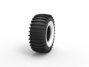 Whitewall Trom tire Scale 1 to 25 3D Baskı Modeli