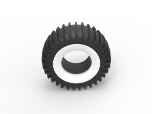Whitewall Trom tire Scale 1 to 25 3D Baskı Modeli