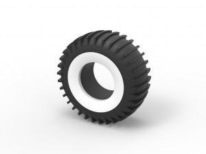 Whitewall Trom tire Scale 1 to 25 3D Baskı Modeli