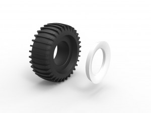 Whitewall Trom tire Scale 1 to 25 3D Baskı Modeli