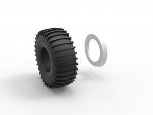 Whitewall Trom tire Scale 1 to 25 3D Baskı Modeli