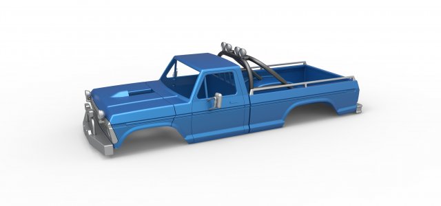 Shell of vintage Monster Truck Version 1 Scale 1 to 25 3D प्रिंट मॉडल .c4d .max .obj .3ds .fbx .stl .blend