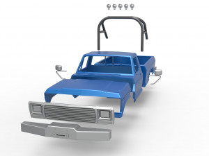 Shell of vintage Monster Truck Version 2 Scale 1 to 25 3D प्रिंट मॉडल