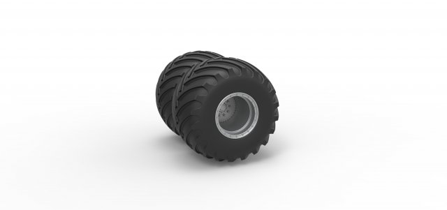 Monster Jam Double Wheel Scale 1 to 25 Model do druku 3D .c4d .max .obj .3ds .fbx .stl .blend