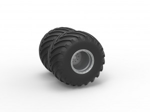 Monster Jam Double Wheel Scale 1 to 25 Modelo de Impressão 3D