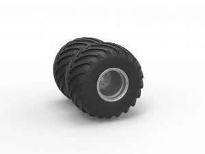 Monster Jam Double Wheel Масштаб от 1 до 25 3D Принт Модель