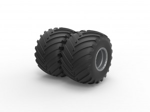 Monster Jam Double Wheel Scale 1 to 25 Model do druku 3D