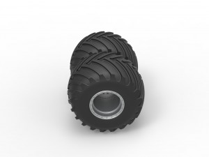 Monster Jam Double Wheel Scale 1 to 25 Model do druku 3D