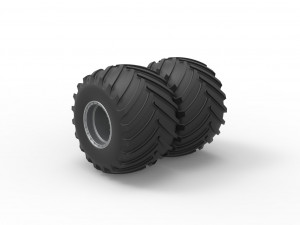 Monster Jam Double Wheel Scale 1 to 25 Model do druku 3D