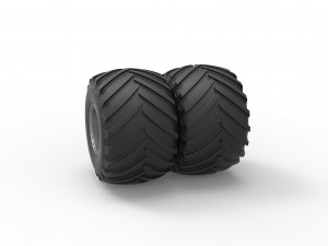 Monster Jam Double Wheel Scale 1 to 25 Model do druku 3D