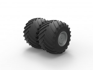 Monster Jam Double Wheel Scale 1 to 25 Model do druku 3D