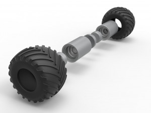 Monster Jam Double Wheel Scale 1 to 25 Model do druku 3D