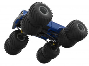 Vintage Monster Truck with double wheels Scale 1 to 25 Model Cetak 3D