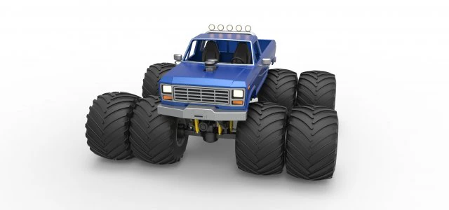 STEP 3D-Modell Vintage Monster Truck - Ansichten
