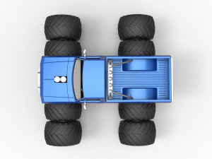 Vintage Monster Truck with double wheels Scale 1 to 25 Model Cetak 3D