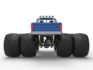 Vintage Monster Truck with double wheels Scale 1 to 25 Model Cetak 3D