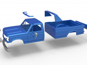 Shell of vintage Monster Truck Version 4 Scale 1 to 25 3D-printmodel