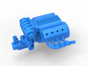 Engine V8 for vintage dragster Version 2 Scale 1 to 25 3D Print Model