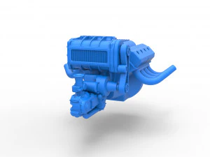 Engine V8 for vintage dragster Version 2 Scale 1 to 25 3D Print Model