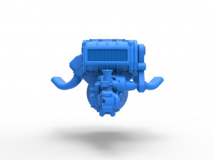 Engine V8 for vintage dragster Version 2 Scale 1 to 25 3D 프린트 모델