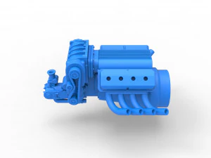 Engine V8 for vintage dragster Version 2 Scale 1 to 25 3D Print Model