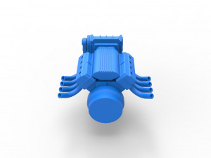 Engine V8 for vintage dragster Version 2 Scale 1 to 25 3D 프린트 모델