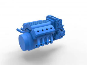 Engine V8 for vintage dragster Version 2 Scale 1 to 25 3D Print Model