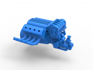 Engine V8 for vintage dragster Version 2 Scale 1 to 25 3D 프린트 모델