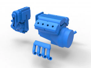 Engine V8 for vintage dragster Version 2 Scale 1 to 25 3D Print Model