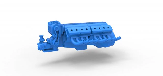 Engine 2 V8 Version 6 Scale 1 to 25 3D Print Model .c4d .max .obj .3ds .fbx .stl .blend 