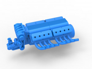 Engine 2 V8 Version 6 Scale 1 to 25 Model do druku 3D