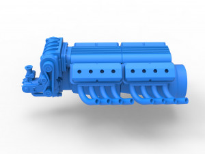 Engine 2 V8 Version 6 Scale 1 to 25 Model do druku 3D