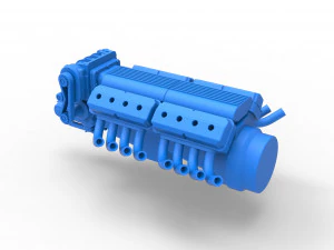 Engine 2 V8 Version 6 Scale 1 to 25 3D Print Model