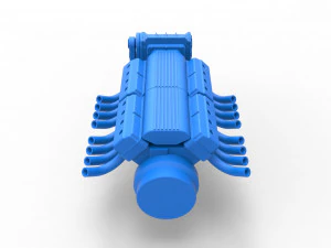 Engine 2 V8 Version 6 Scale 1 to 25 3D Print Model