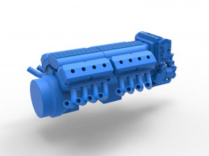 Engine 2 V8 Version 6 Scale 1 to 25 Model do druku 3D